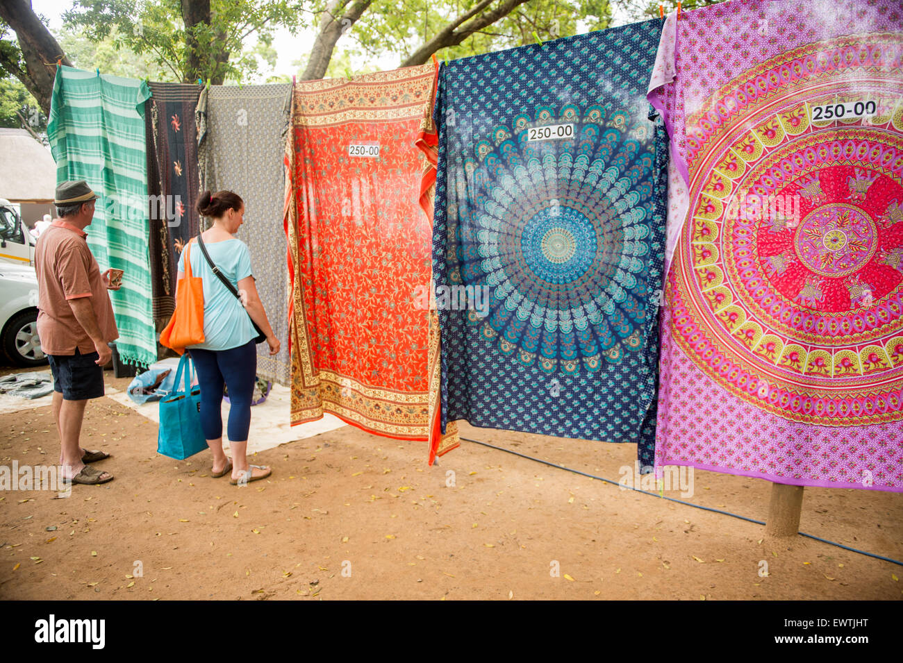 SOUTH AFRICA Tapestries for sale at Pretoria farmers market Stock Photo Alamy