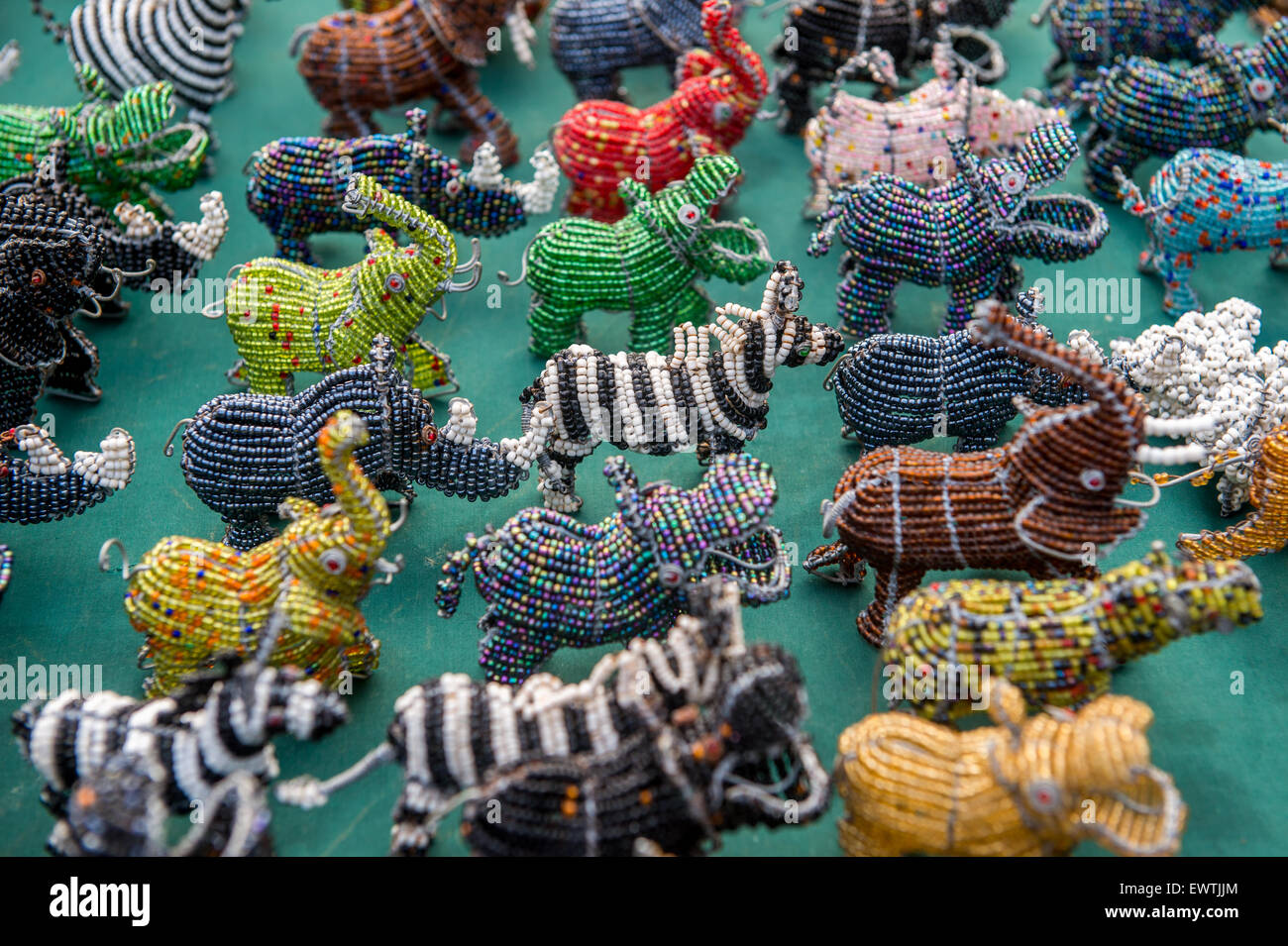 SOUTH AFRICA- Hand made decorations for sale at farmers market in Pretoria Stock Photo