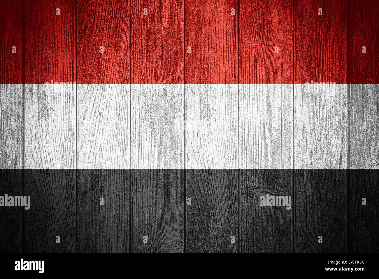 Yemen flag or Yemeni banner on wooden boards background Stock Photo - Alamy
