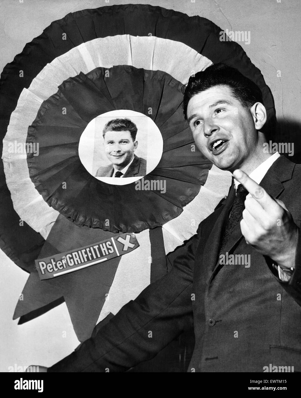 Smethwick election, Alderman Peter Griffiths at a press conference. 6th October 1964 Stock Photo