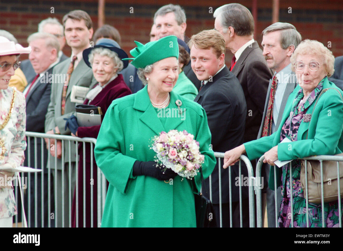 Queen Elizabeth II visiting Middlesbrough to open Pallister Park. The ...