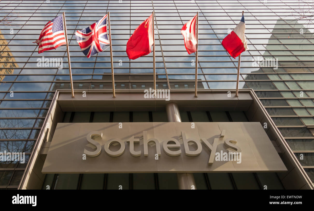 Sotheby's auction house front entrance in Manhattan NYC Stock Photo Alamy