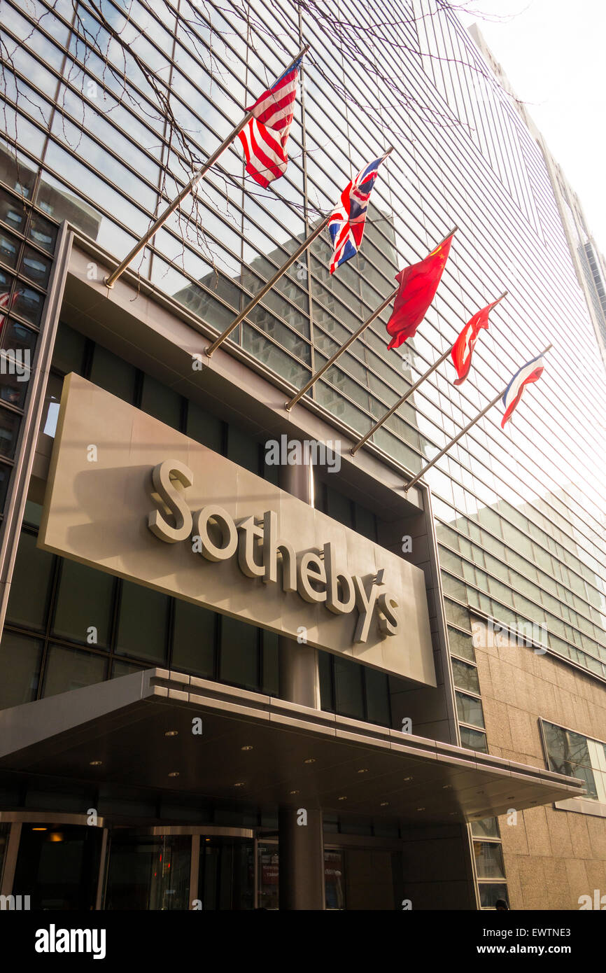 Sotheby's auction house front entrance in Manhattan NYC Stock Photo Alamy