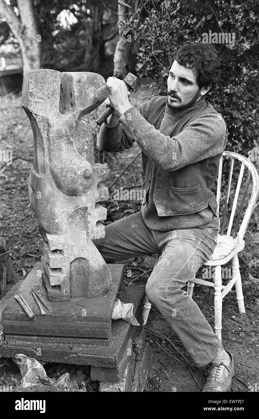 Oxfordshire sculptor John Buckley seen here at work in his Wallingford