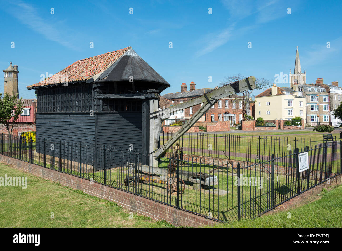 17th century Treadwheel Crane, Harwich Green, Harwich, Essex, England