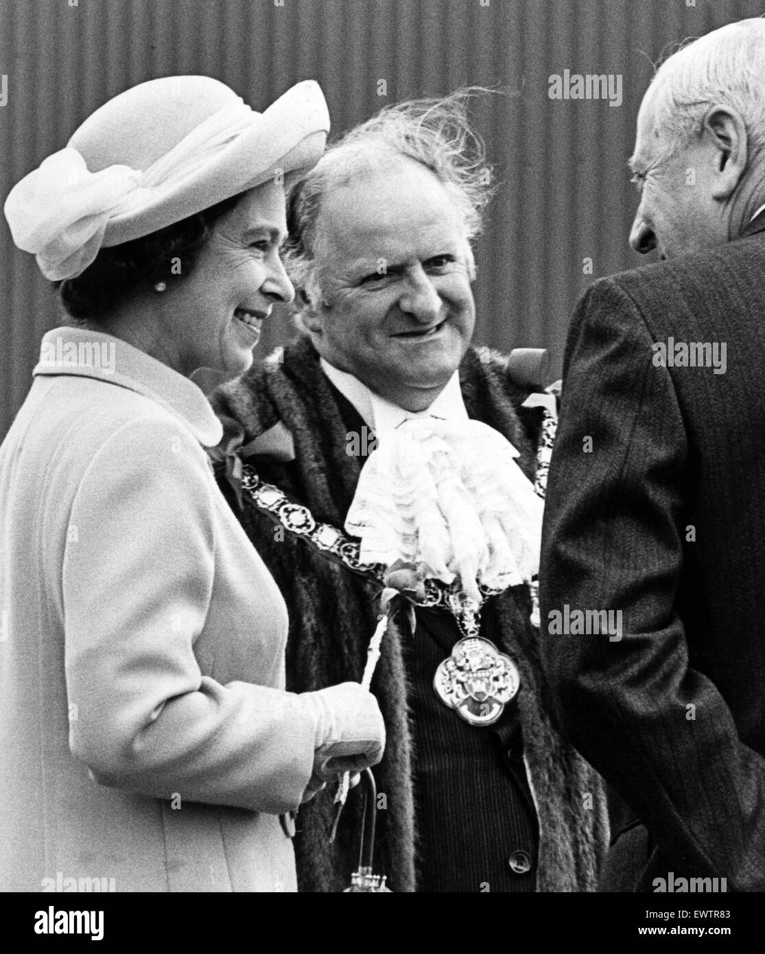 Queen Elizabeth II visits Cleveland during her Silver Jubilee tour. 14th July 1977. Stock Photo