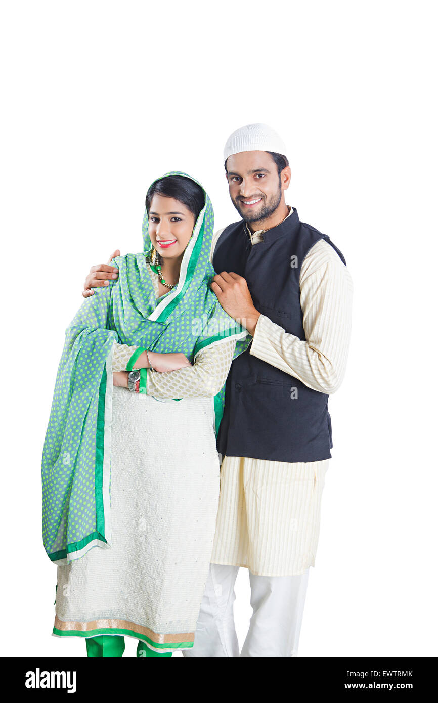 2 indian Muslim Married Couple Stock Photo - Alamy