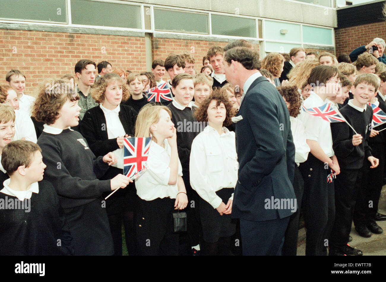 Prince Charles visits Rosecroft Secondary School, Loftus, SaltburnBy