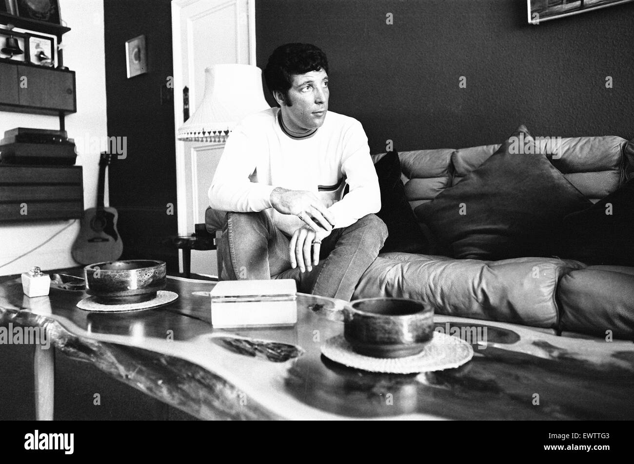 Tom Jones, Interview, pictured at his home in Sunbury on Thames, 21st August 1968. Stock Photo
