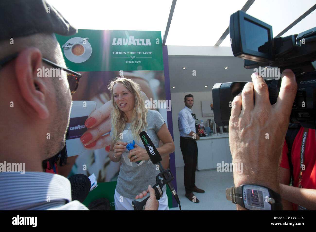 Wimbledon, London, UK. 1st July, 2015.  Danish professional tennis player Caroline Wozniacki at the Wimbledon Tennis championships Credit:  amer ghazzal/Alamy Live News Stock Photo