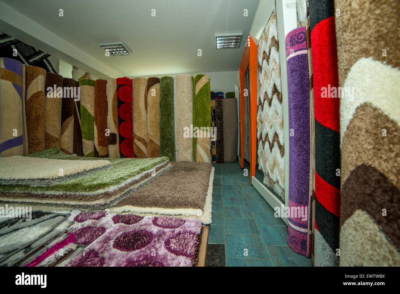 Carpets And Rugs Rolled Up & Displayed Stock Photo Alamy