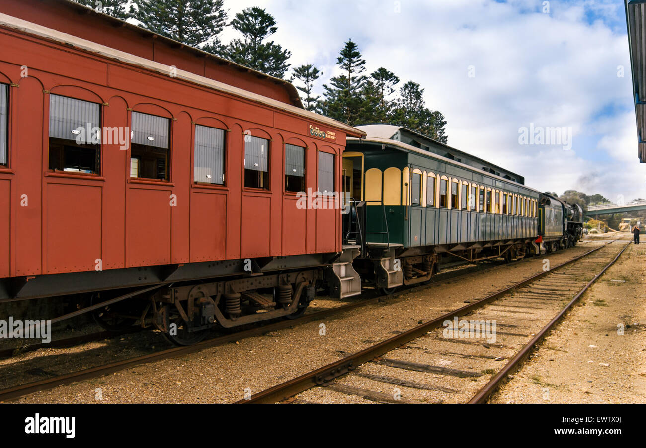 Railway carriages of a passenger train in South Australia Stock Photo