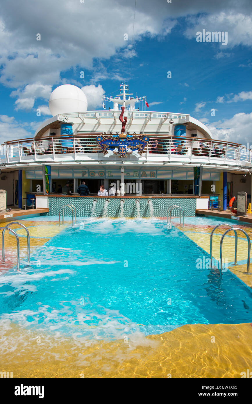 Sundeck of Royal Caribbean 'Brilliance of the Seas' cruise ship, Baltic Sea, Northern Europe Stock Photo