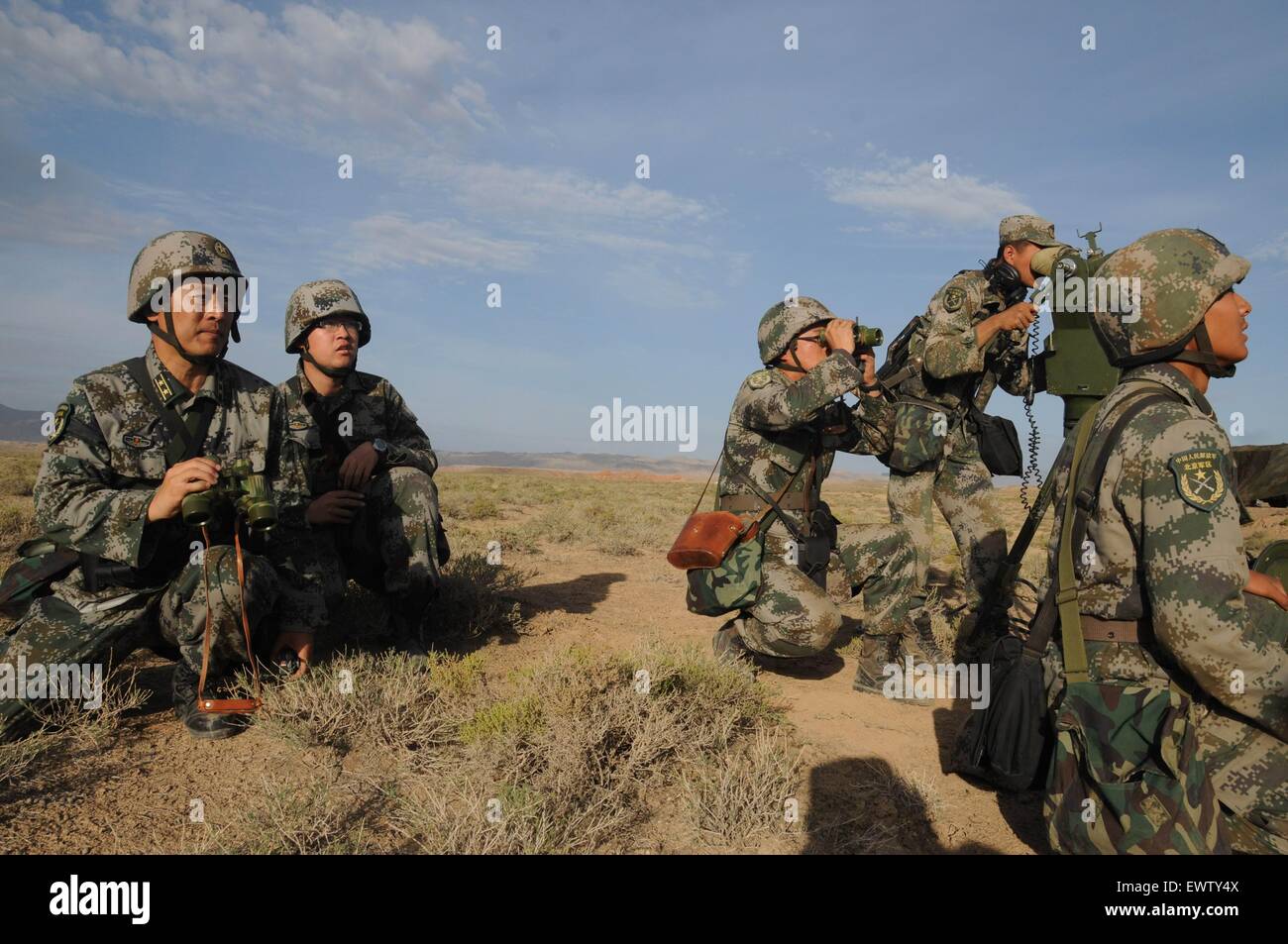 Lanzhou. 1st July, 2015. Soldiers take part in a drill in northwest ...
