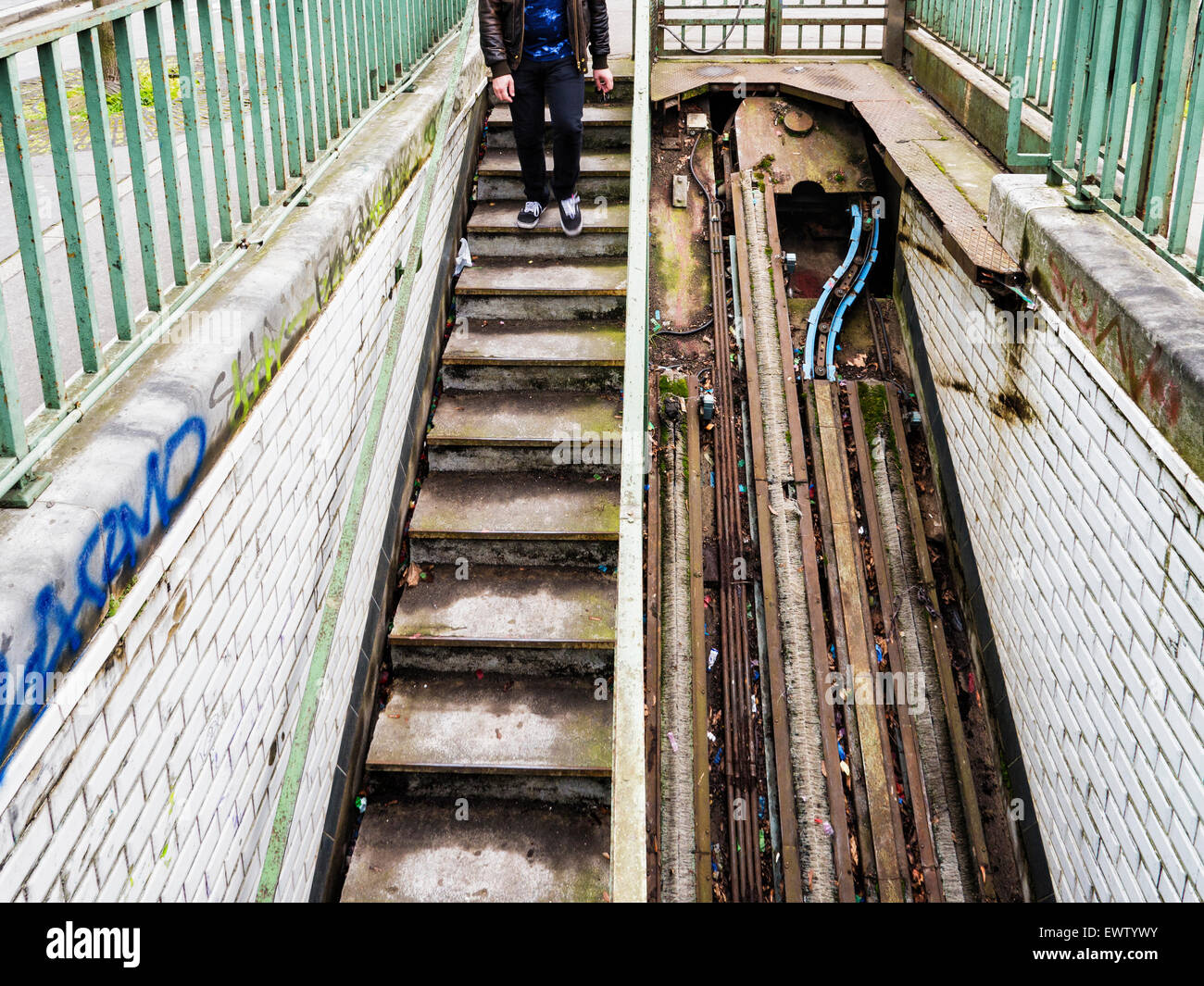Paris Metro, old disused underground railway entrance, Boulevard