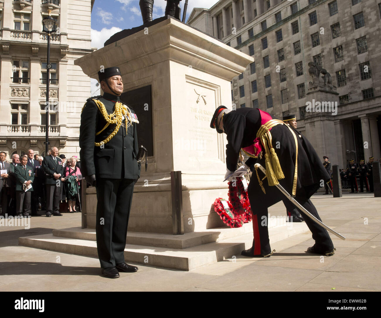 The Gurkhas March From Wellington Barracks To The Ghurka Memorial As the-gurkhas-march-from-wellington-barracks-to-the-ghurka-memorial-as