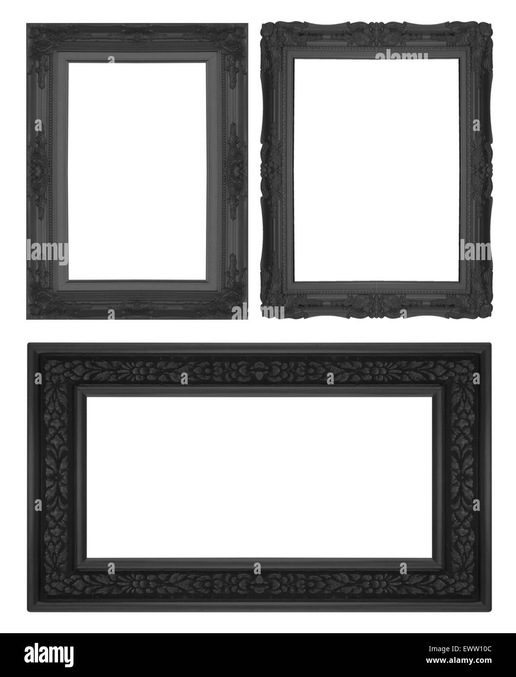 Black picture frame isolated on white background Stock Photo - Alamy