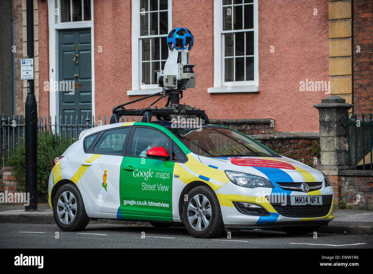 A Google Street View car on the roads of Bristol in the United Kingdom. Stock Photo