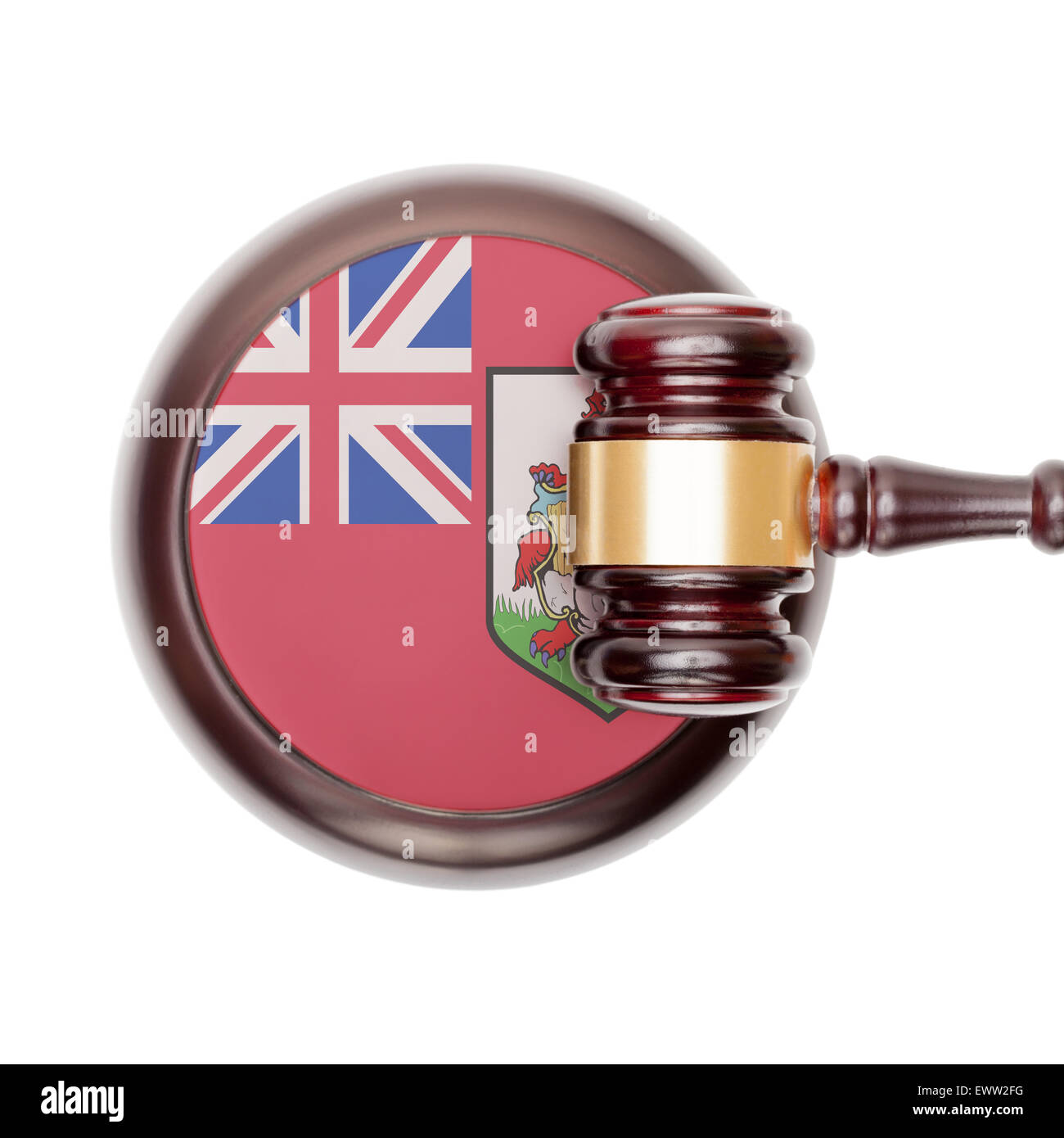 National legal system concept with flag on sound block Bermuda Stock