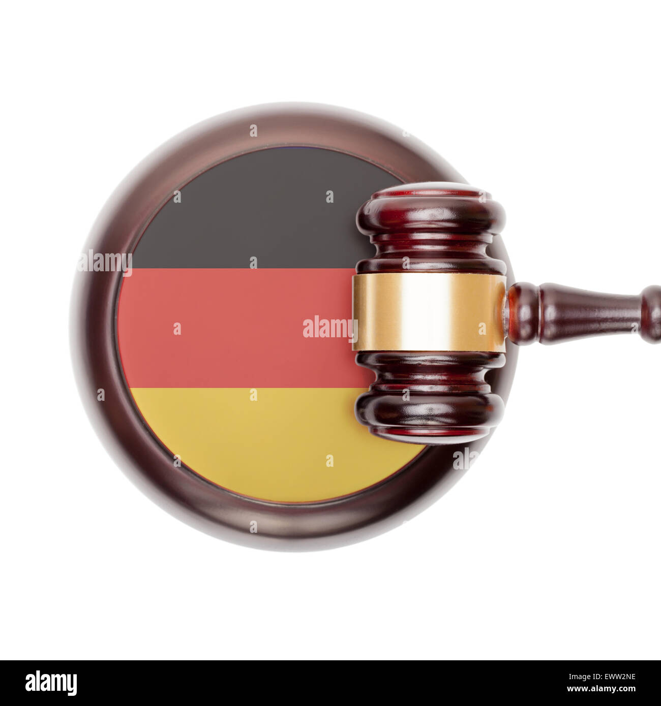 National legal system concept with flag on sound block Germany Stock