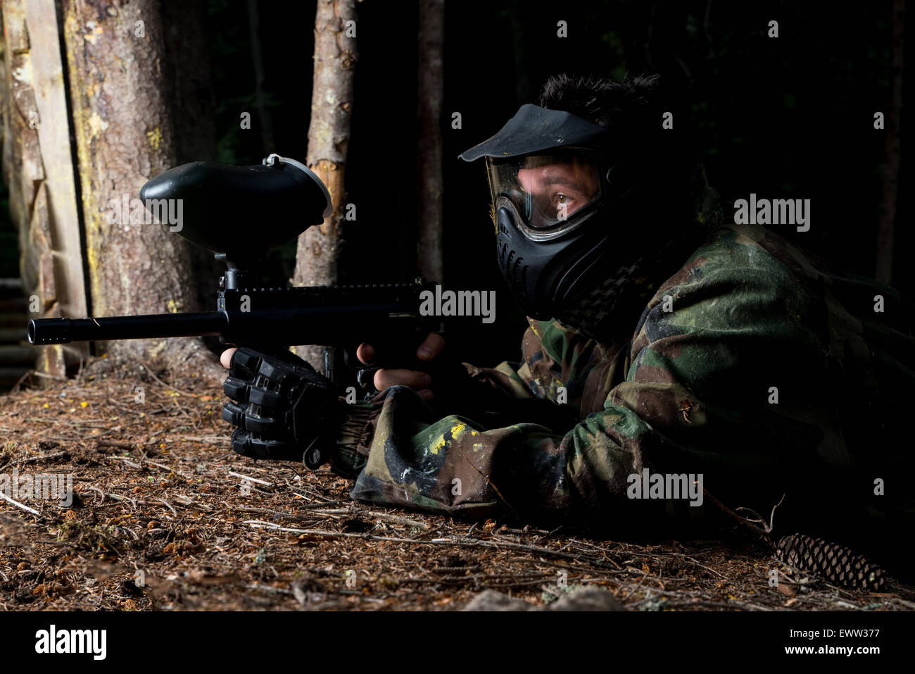 Paintball Sniper Ready For Shooting Stock Photo - Download Image