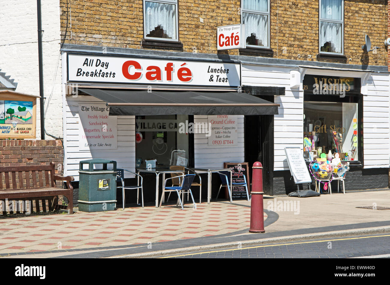Stanstead Abbotts Hertfordshire Cafe High Street Lee Valley Stock Photo Alamy