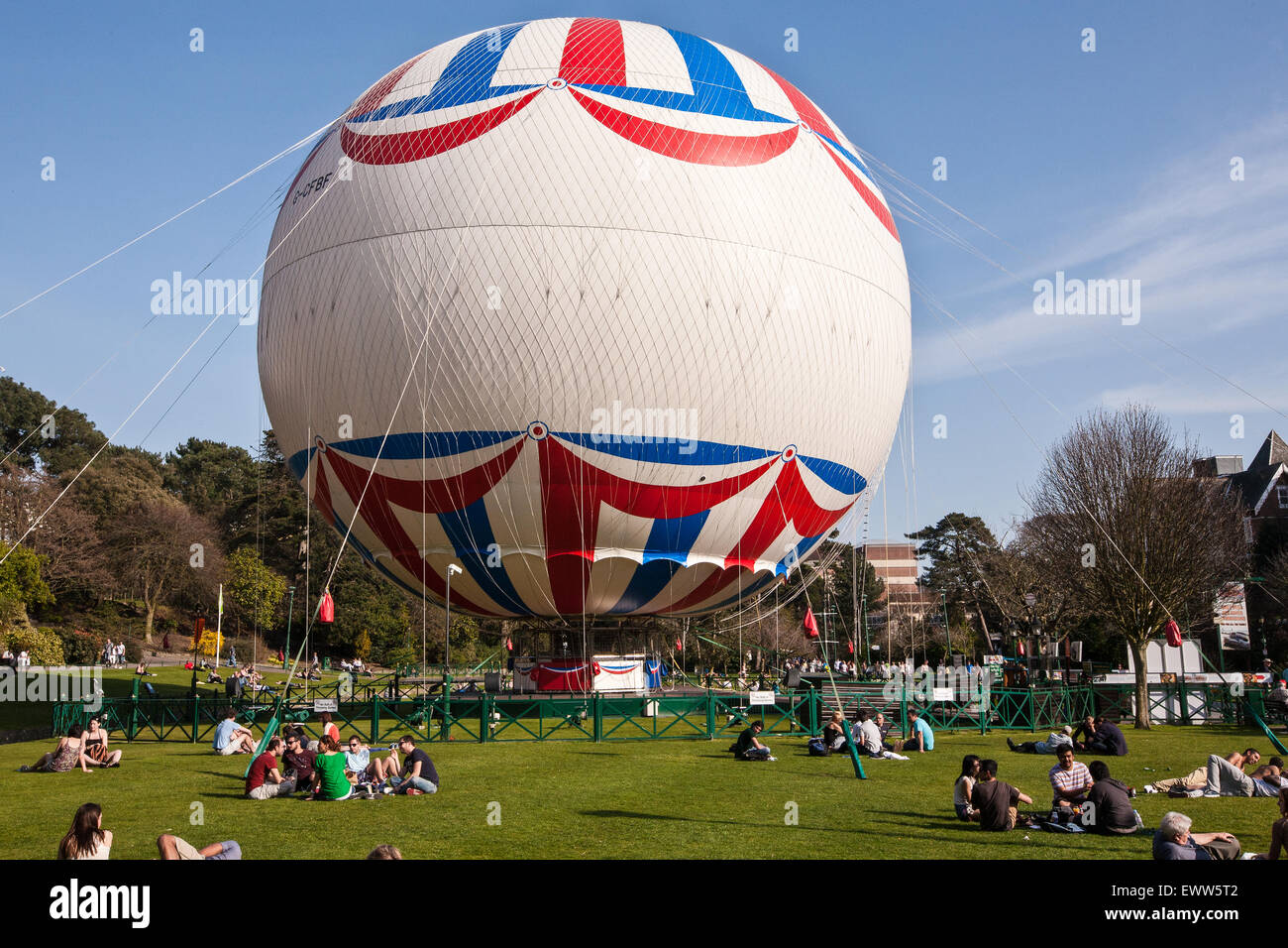 Sunny Spring day at Lower Gardens, Bournemouth city centre, Dorset