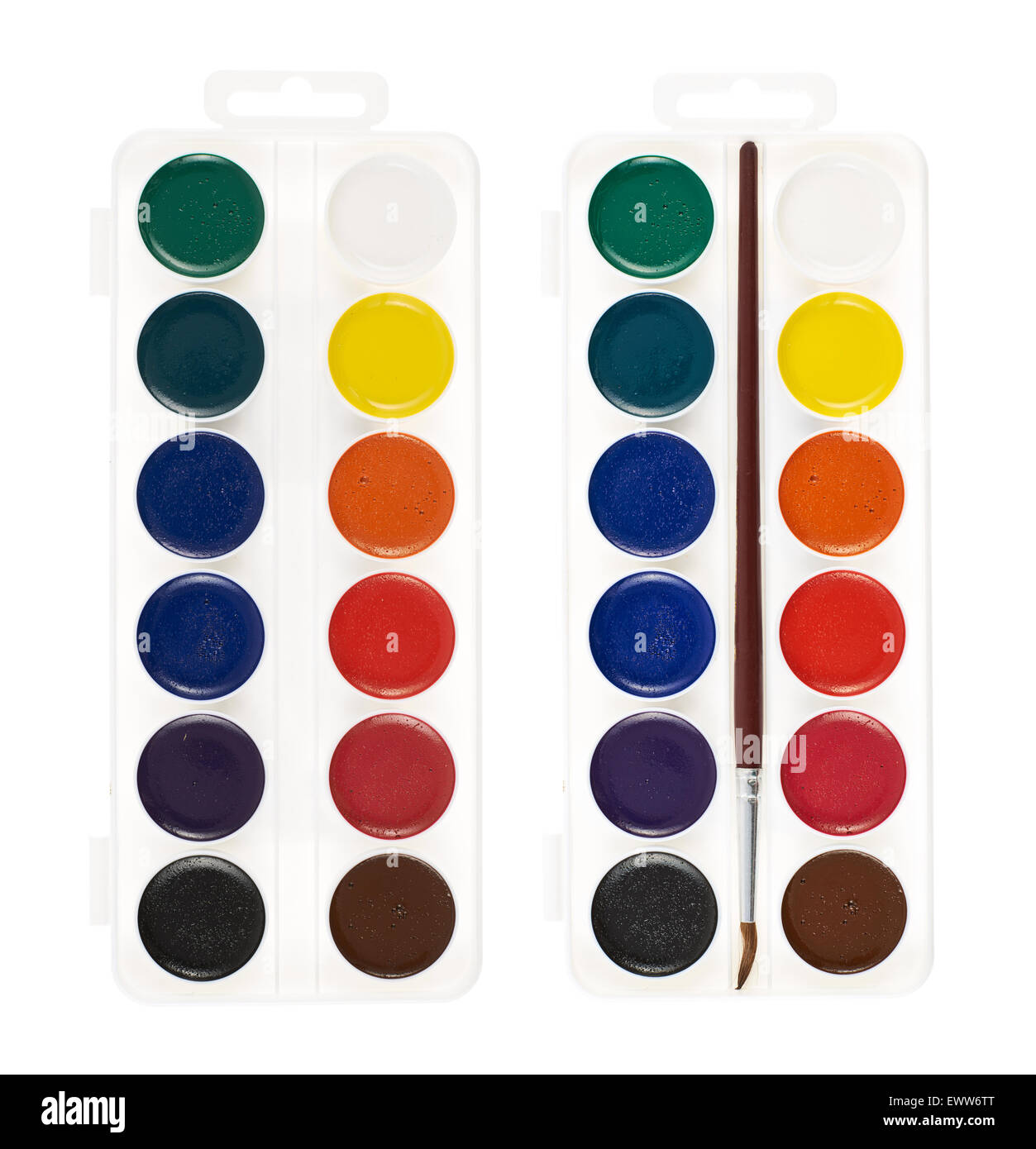Watercolor painting set, isolated Stock Photo - Alamy