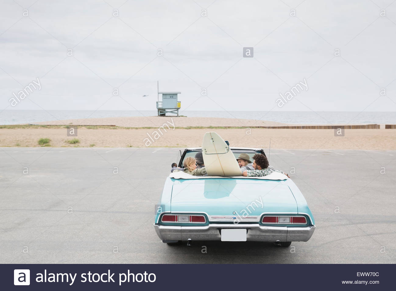 Surfboard in vintage car hires stock photography and images Alamy