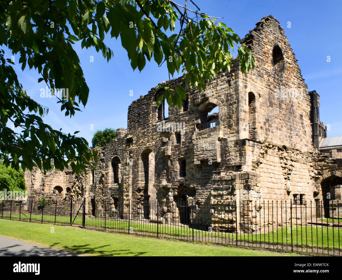 The Abbots Lodging at Kirkstall Abbey Kirkstall Leeds West Yorkshire England Stock Photo