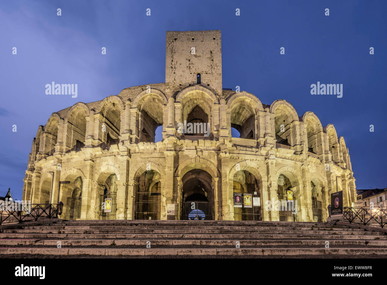 Roman Amphitheatre, Arena, Arles, Bouche du Rhone, Provence, France Stock Photo