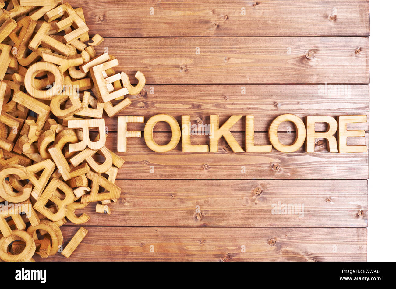 Word folklore made with wooden letters Stock Photo Alamy