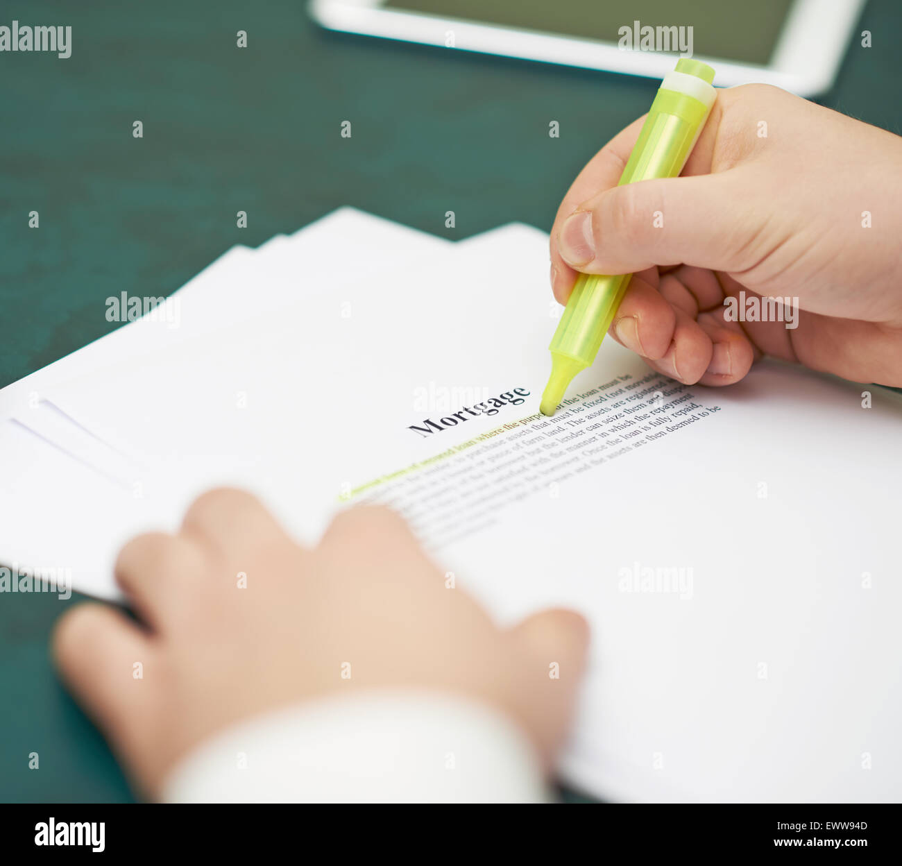 Marking words in a mortgage definition Stock Photo Alamy