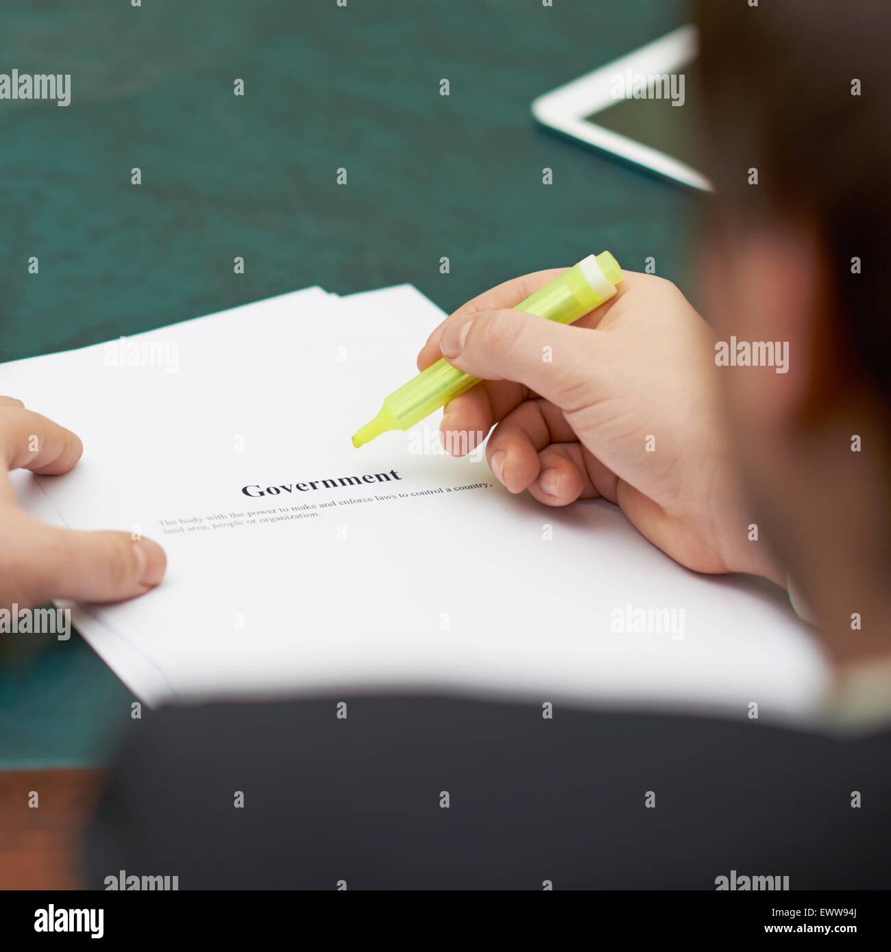 Marking words in a government definition Stock Photo Alamy