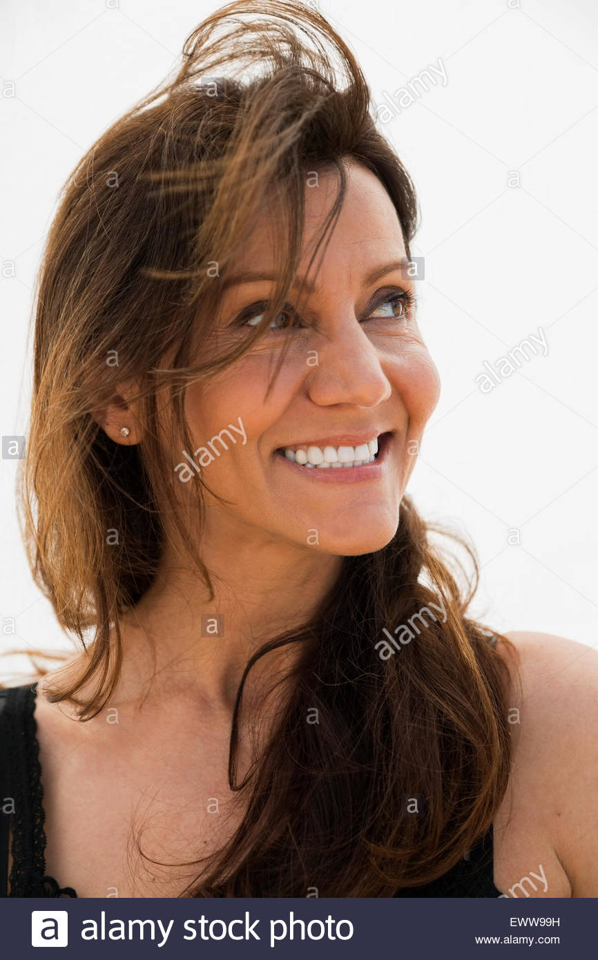 Close up brunette hair hi-res stock photography and images - Alamy