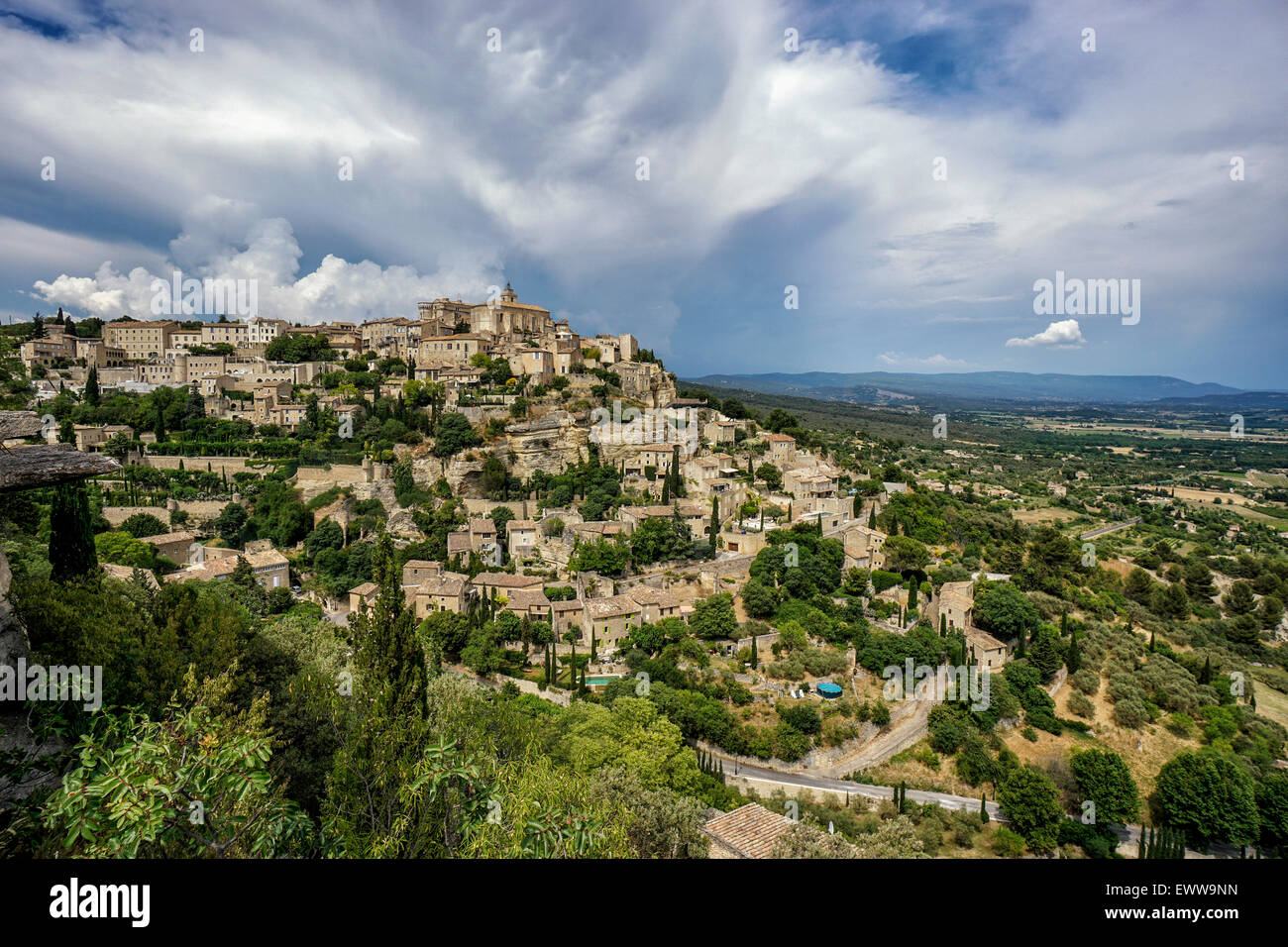 Village Gordes, Luberon, Vaucluse, Provence, France, Stock Photo