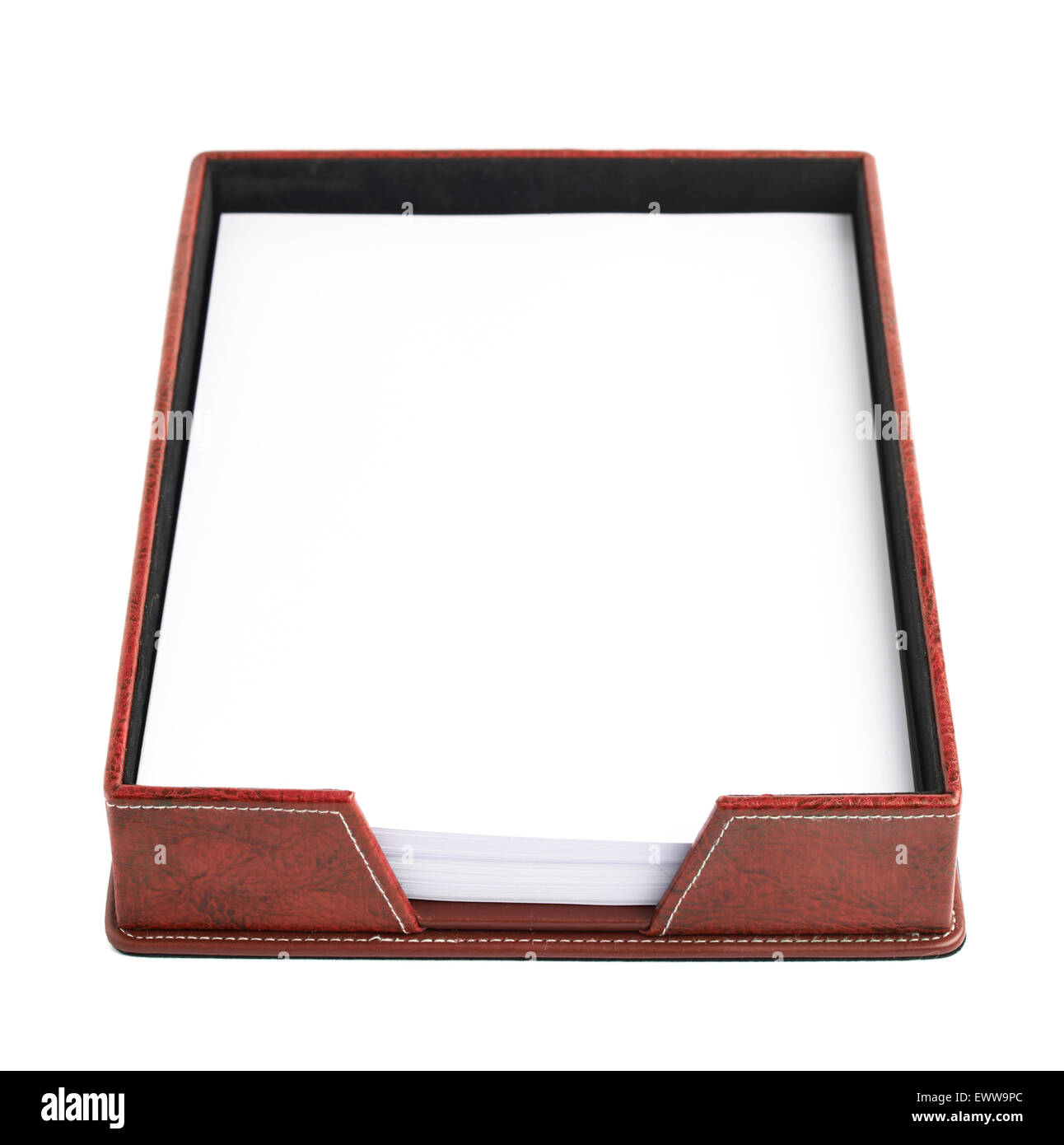 Red leather paper holder box Stock Photo Alamy