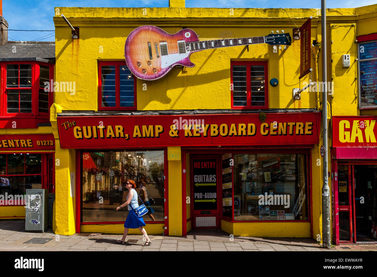 Colourful Music Shop, North Laine, Brighton, Sussex, UK Stock Photo