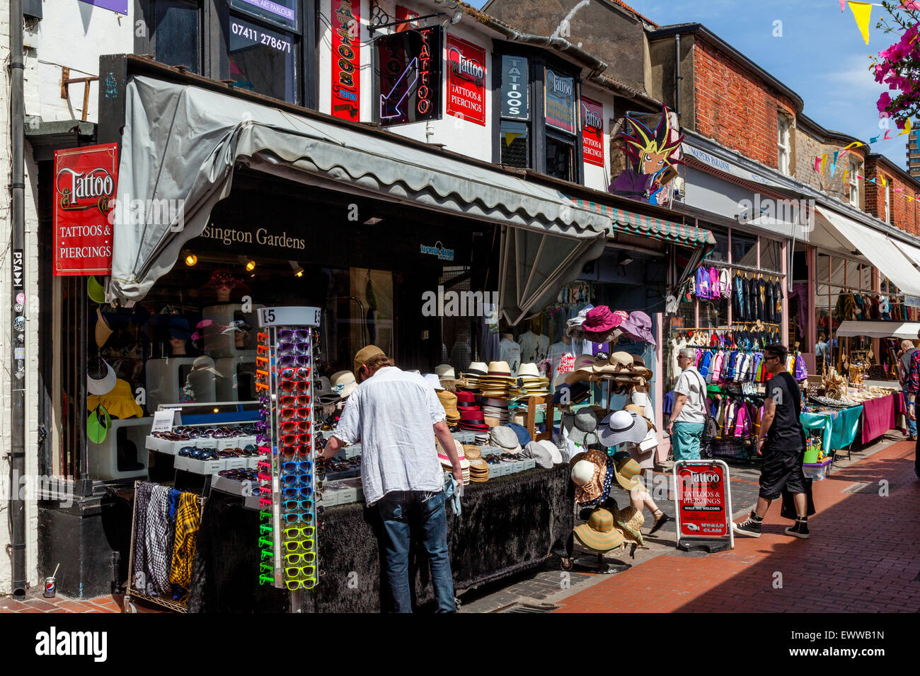 Colourful Shops, North Laine, Brighton, Sussex, UK Stock Photo