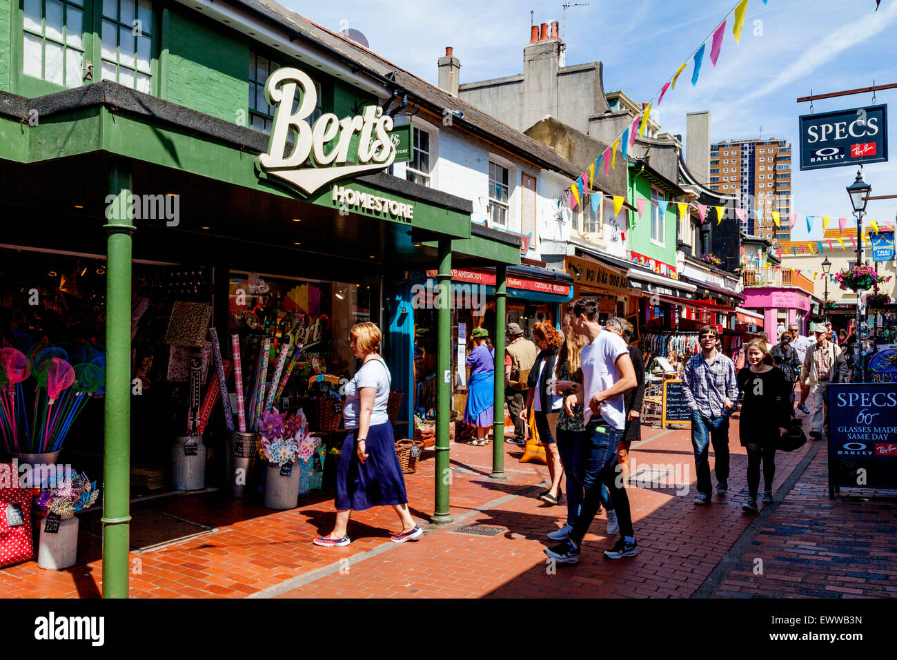 Colourful Shops, North Laine, Brighton, Sussex, UK Stock Photo