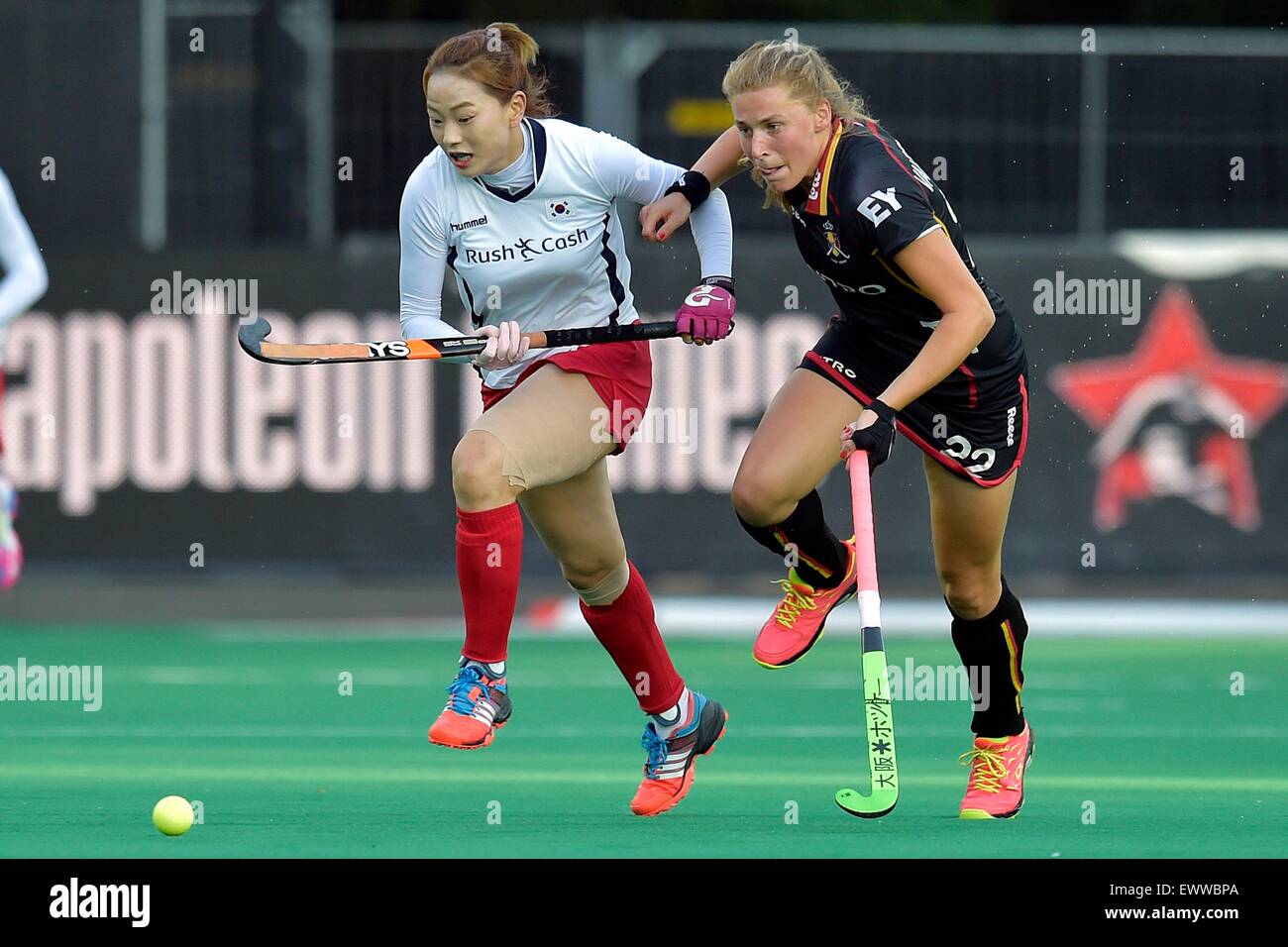 30.06.2015. KHC Dragons fields, Brasschaat, Antwerp, Belgium. World Field Hockey League. Belgium