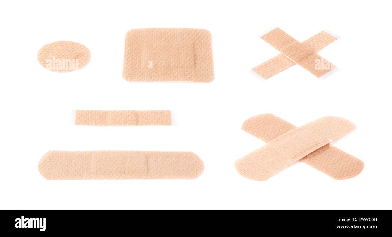 Set of adhesive bandage sticking plasters Stock Photo Alamy