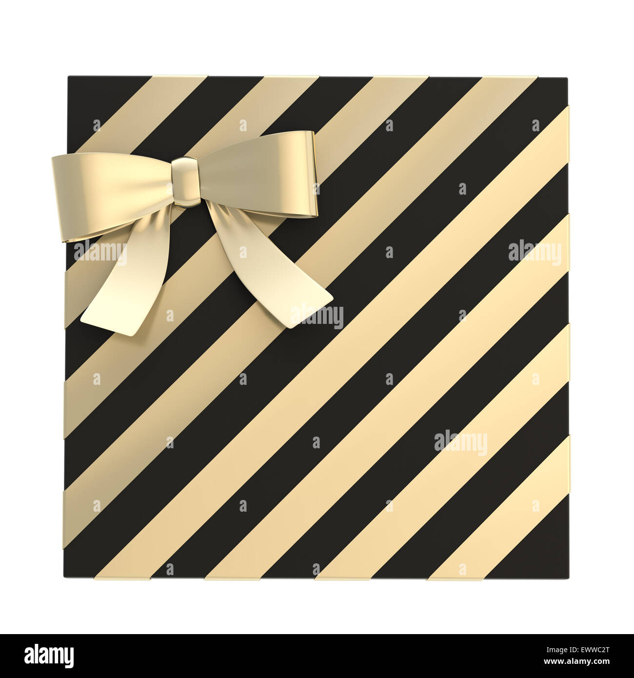 Wrapped gift box with a bow and ribbon Stock Photo - Alamy