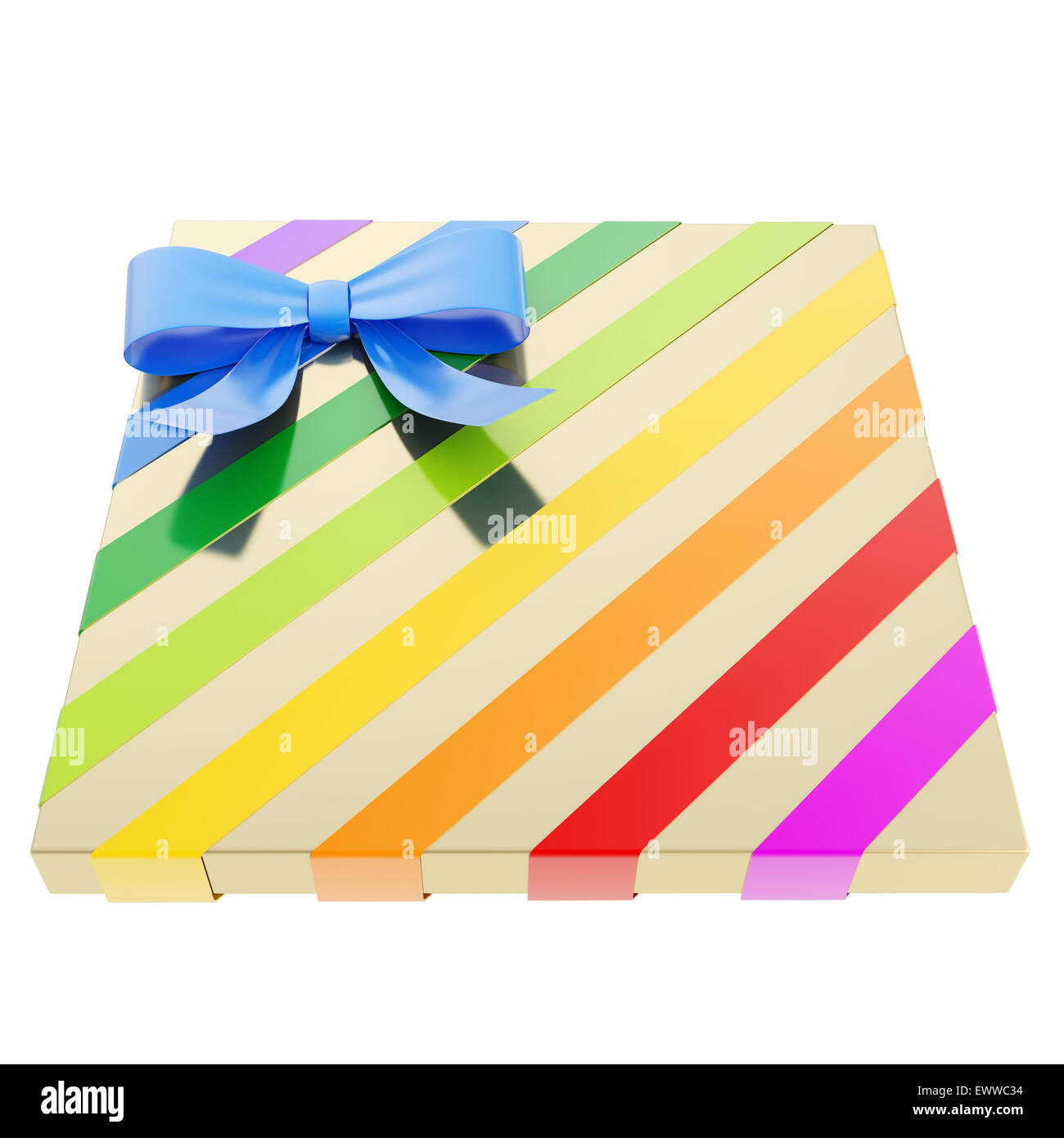 Wrapped gift box with a bow and ribbon Stock Photo - Alamy