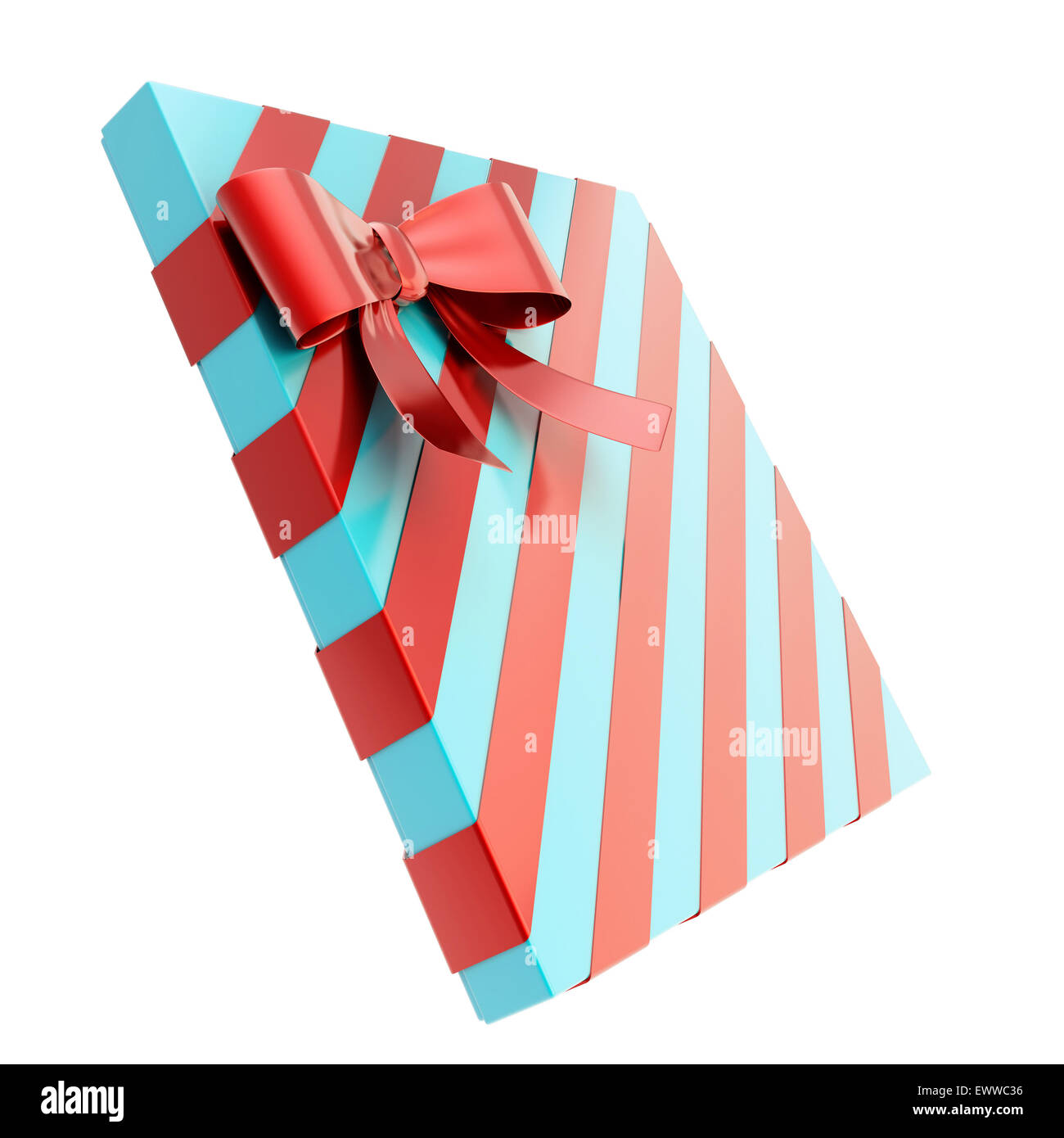 Wrapped gift box with a bow and ribbon Stock Photo - Alamy