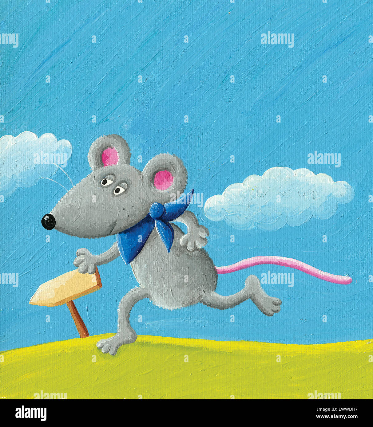 Acrylic illustration of running mouse Stock Photo Alamy