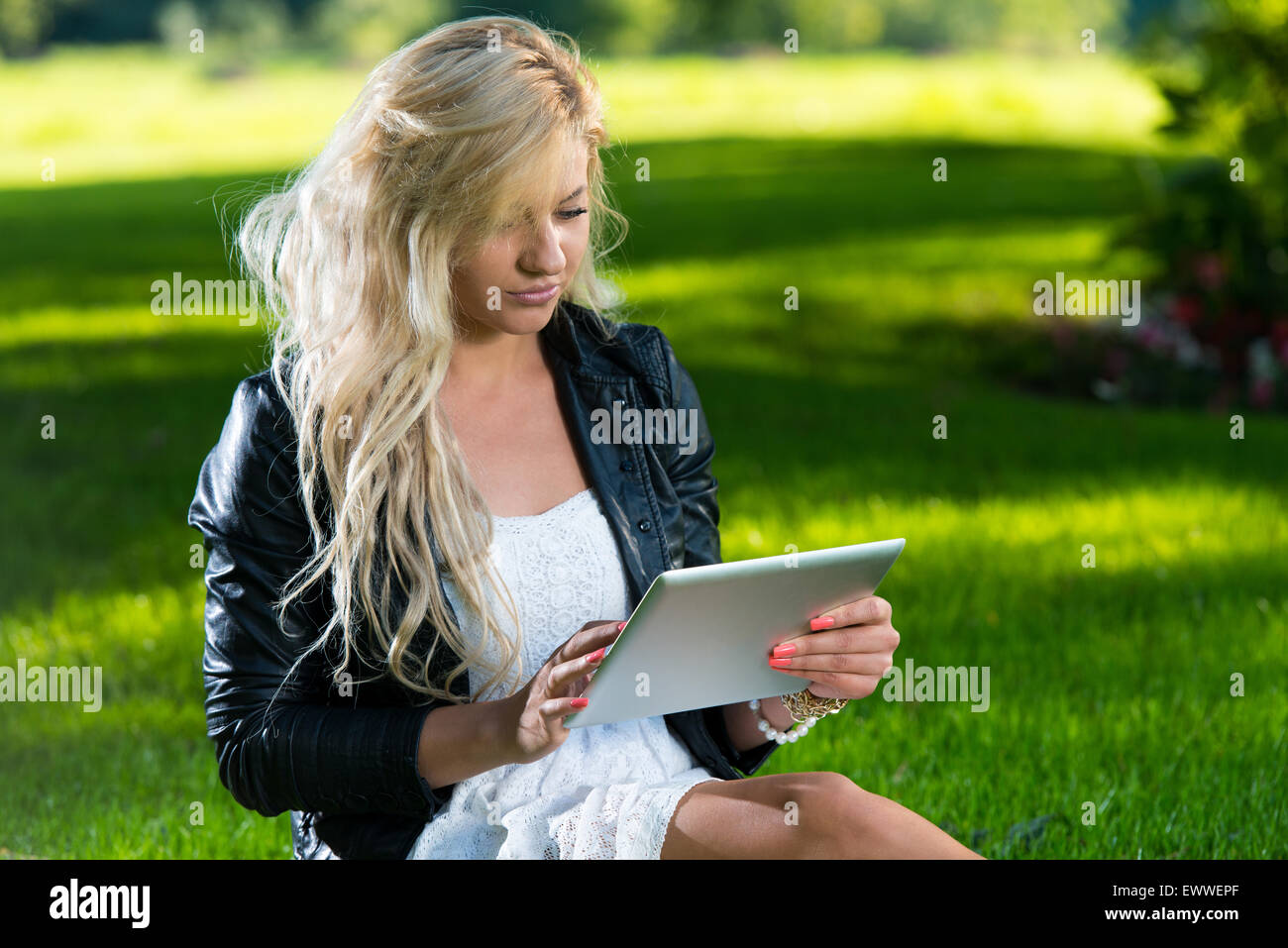 The World At Her Fingertips - Connectivity Stock Photo - Alamy