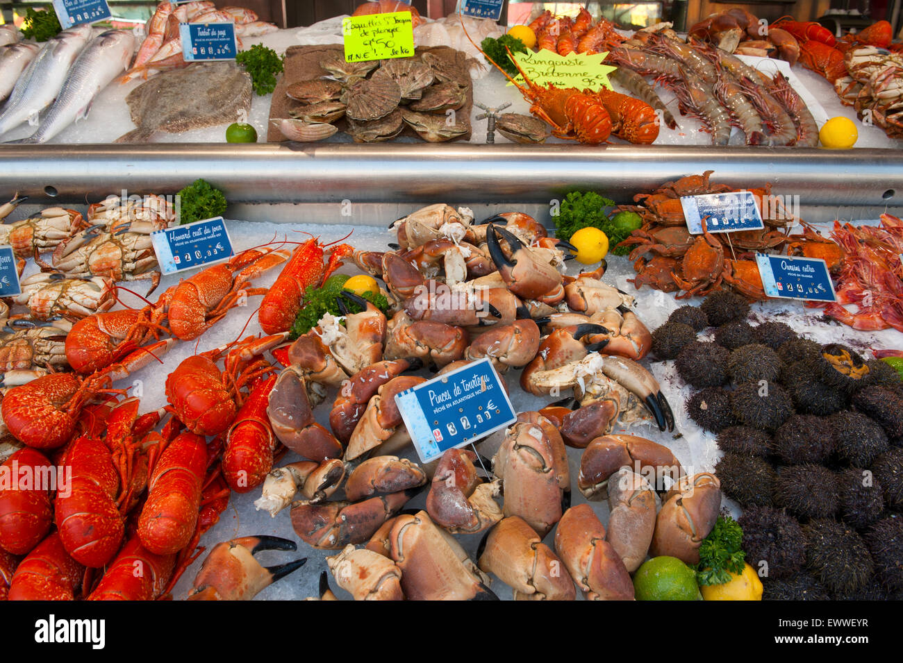 Shellfish stalls seaside hi-res stock photography and images - Alamy