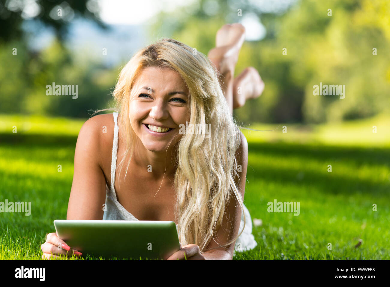 The World At Her Fingertips - Connectivity Stock Photo - Alamy