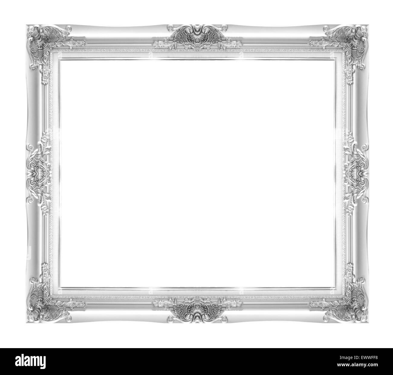 silver picture frame isolated on white background Stock Photo Alamy
